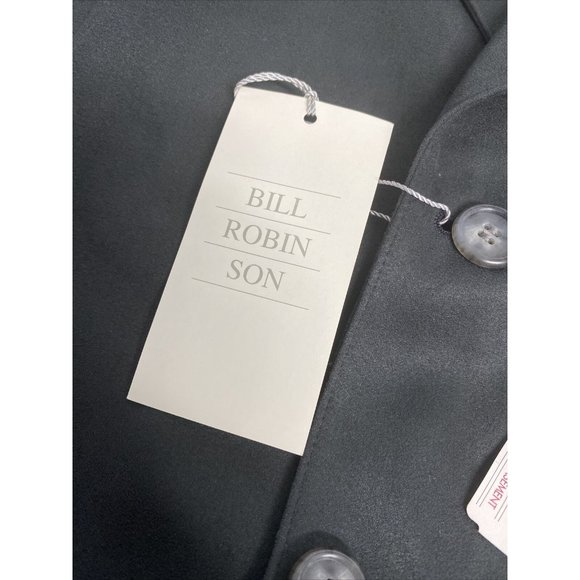 VTG NWT Bill Robin Son Black Polyester Micro Fiber 3 Button Jacket Blazer 44L - Picture 12 of 13